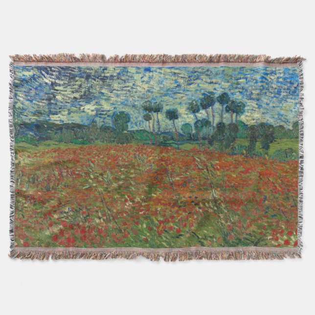 Cobertor Poppy Field por Vincent Van Gogh (Frente)