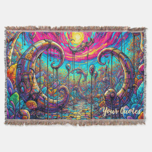 Cobertor Portal de Paisagem de Sonho Surrealista Colorida F