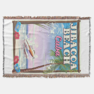 Cobertor poster de viagens de Cuba para praia de Jibacoa
