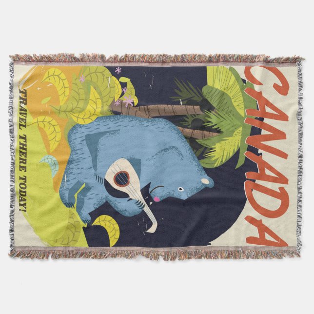 Cobertor Poster de viagens Vintage canadense (Frente)