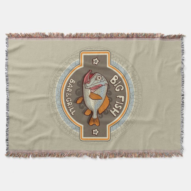 Cobertor Poster grande do bar e grill dos peixes (Frente)