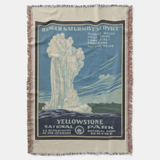 Cobertor Poster vintage de Parque Justo de Yellowstone