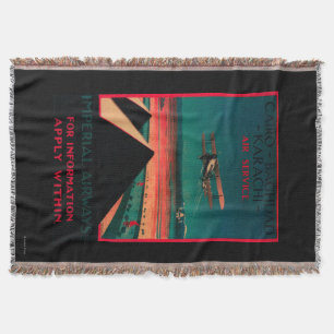 Cobertor Poster vintage do ar do Cairo - de Bagdade - de