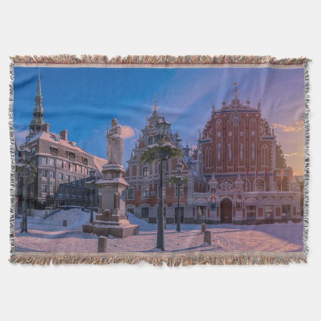 Cobertor Praça da Prefeitura de Riga no inverno (Frente)