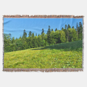 Cobertor Prado Verde dos Cárpatos – Impressão de Montanha d