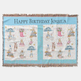 Cobertor Presente de aniversário para bebê - coelho coelho