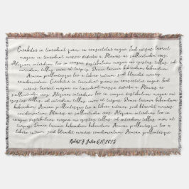 Cobertor Presente de letra de música de casamento