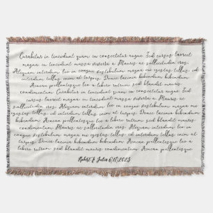 Cobertor Presente de letra de música de casamento