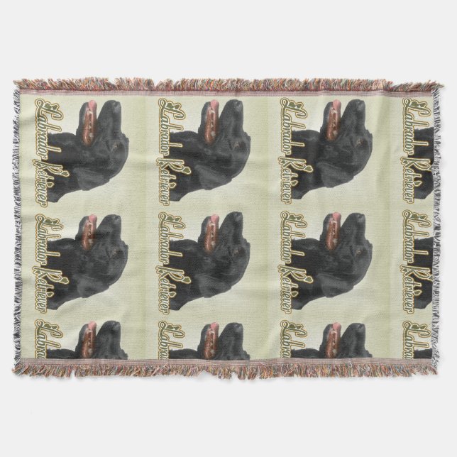Cobertor Presentes de Arte Preto Labrador Retriever (Frente)