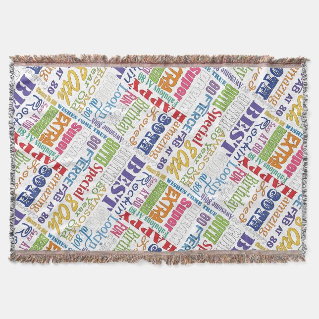 Cobertor Presentes De Festa de aniversário De 80 Especial E (Frente)