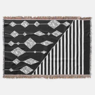 Cobertor Preto e branco, abstrato, geométrico, simples, Dig