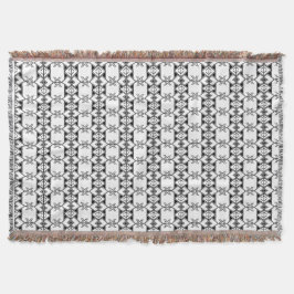 Cobertor Preto e Branco Tribal Geométrico 