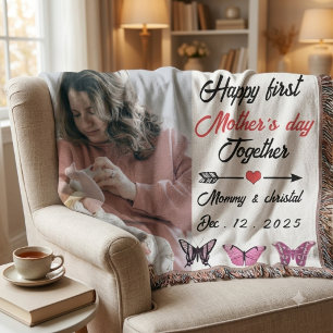Cobertor Primeiro Dia das Mães Juntos Foto personalizada