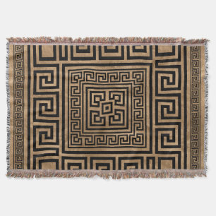 Cobertor Principal Ornamento Grego - Meander Grego - Preto 