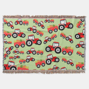 Cobertor Produto de Fazenda de caminhão com trator vermelh