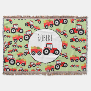 Cobertor Produto de Fazenda de caminhão com trator vermelho