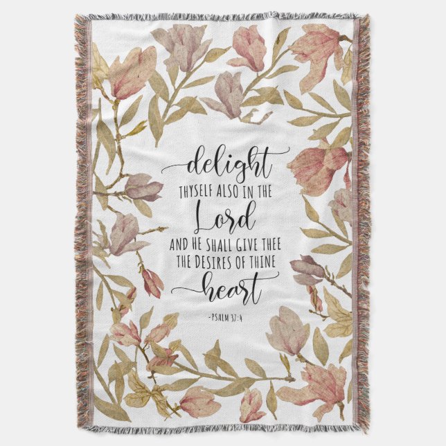 Cobertor Psalm 37:4 - Delight Thyself Also In The Lord  (Frente Vertical)