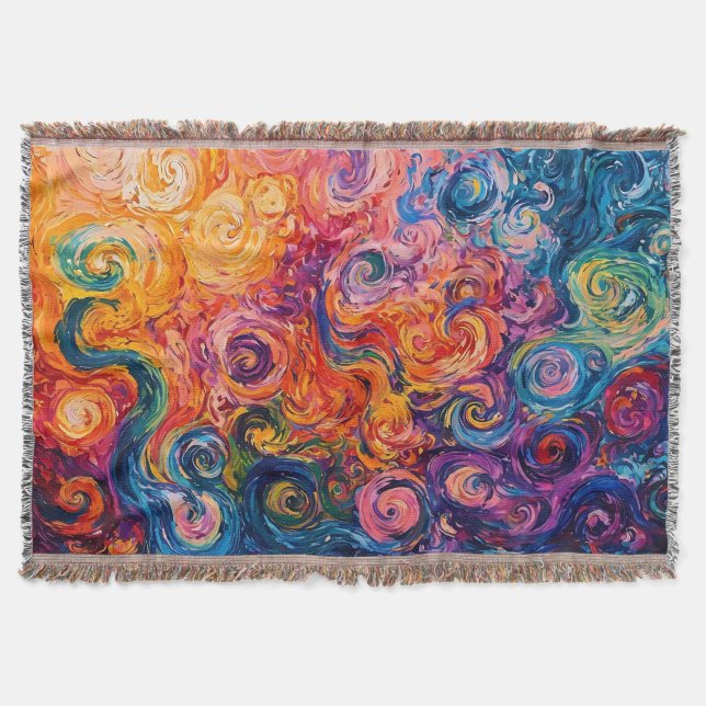 Cobertor Psicodélicos Psicodélicos - Pintura a óleo (Frente)