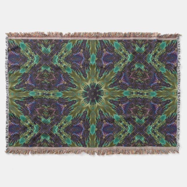 Cobertor Psychedelic Mandala Retro Hippie Trippy Boho Chic (Frente)