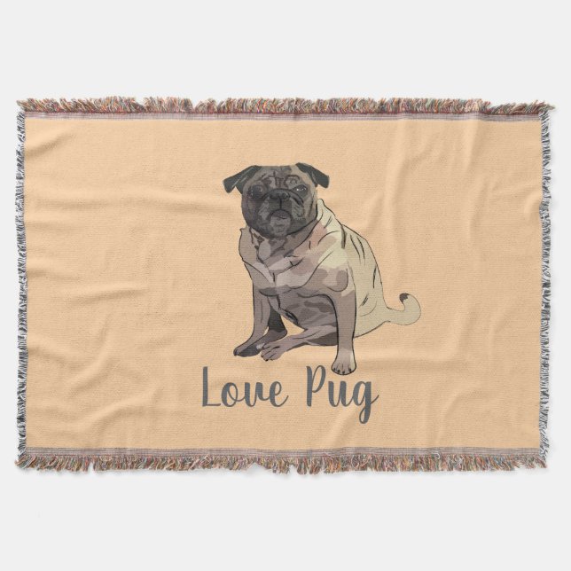 Cobertor Pug de Amor (Frente)