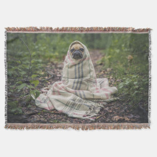 Cobertor Pug em uma cobertura