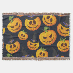 Cobertor Pumpkin do Halloween: Padrão da Bruxa do Vintage