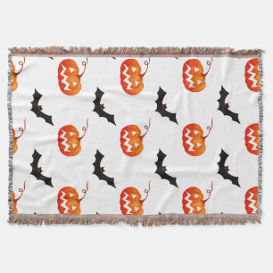 Cobertor Pumpkins e Morcegos, Truque ou Tratar, Boo