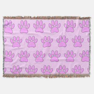 Cobertor Puppy Paw Imprime A Rosa