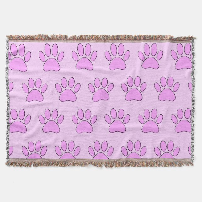 Cobertor Puppy Paw Imprime A Rosa (Frente)