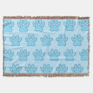 Cobertor Puppy Paw Imprime Em Azul Bebê