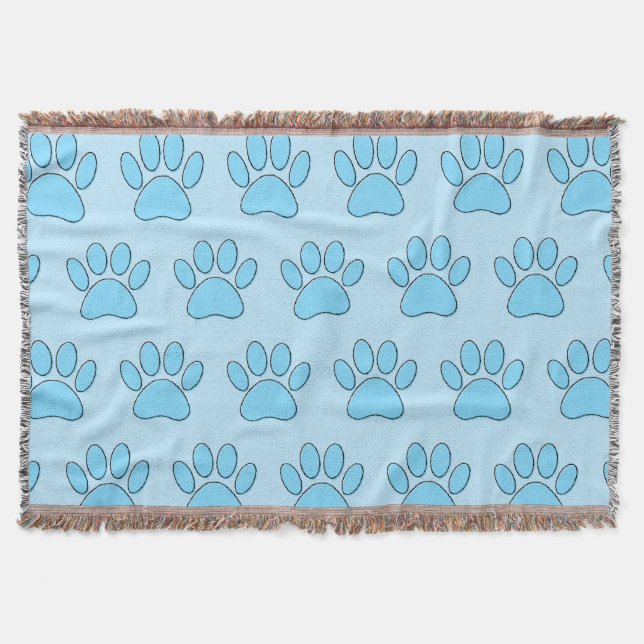 Cobertor Puppy Paw Imprime Em Azul Bebê (Frente)