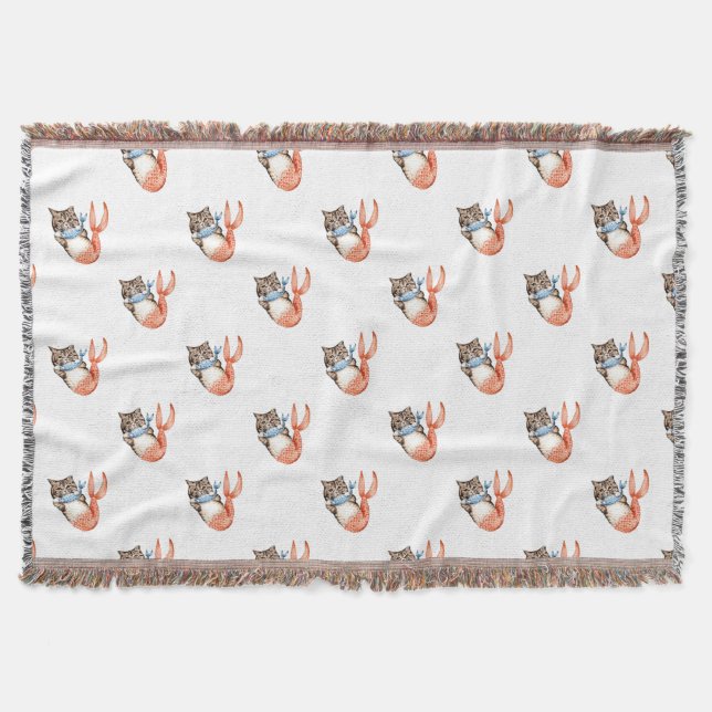 Cobertor Purmaid Cat Mermaid (Frente)
