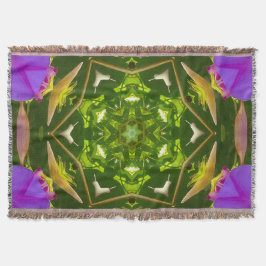 COBERTOR PURPLE AND GREEN ABSTRACT DRAWING. SAMER BRASIL. 4