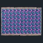 Cobertor Purple and Teal Butterfly Pattern | Floral Seamles<br><div class="desc">A beautiful seamless pattern featuring elegant purple and teal butterflies surrounded by delicate floral elements on a deep black background. This aesthetic and modern design has a soft, dreamy feel, perfect for phone cases, apparel, accessories, and home decor. Ideal for butterfly lovers and nature-inspired design fans.</div>