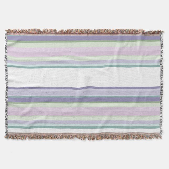 Cobertor Purple, Neptune, sea green, and Lavender stripes (Frente)