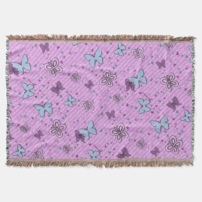 Cobertor Púrpura e borboleta Azul (Frente)