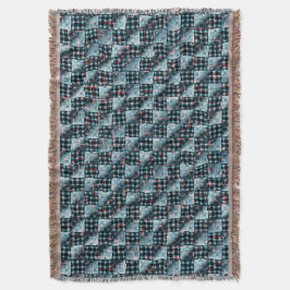 Cobertor Quadrados de xadrez curvos expostos ao mosaico des