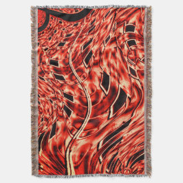 Cobertor Quadrados tortos espelhados em coral ou castanho