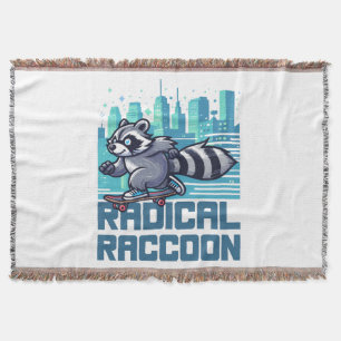Cobertor Radical Raccoon Urban Skateboarder