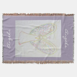 Cobertor Rainbow Hearts Guardian Angel Custom Throw Blanket