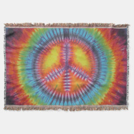 Cobertor Rainbow Sinal de Paz Tie Dye Throw