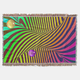 Cobertor Rainbow Spiral Optical Illusion with Marbles