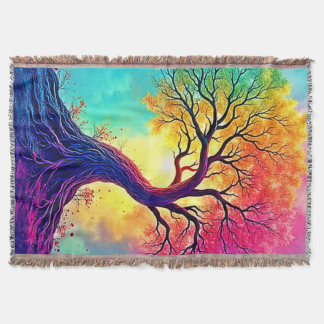 Cobertor Rainbow Tree: Roots of Infinite Hope Art