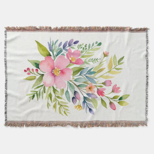 Cobertor Ramalhete Floral de Aquarela do Jardim Corado