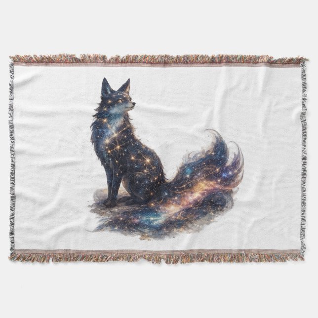 Cobertor Raposa Celestial | Animal de Fantasia Cósmica (Frente)