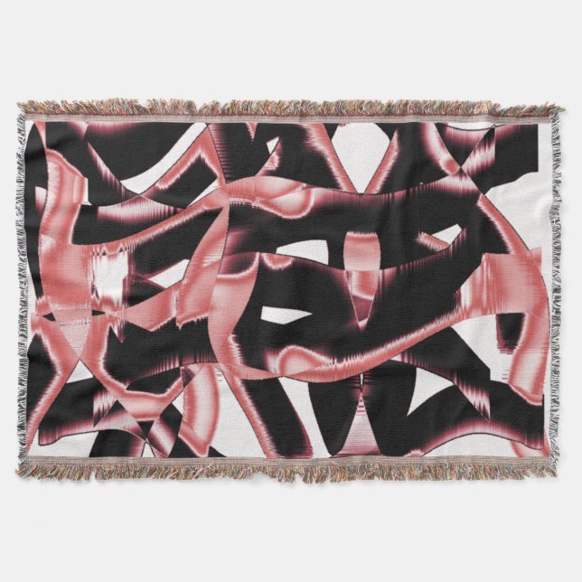 Cobertor Raspas pretas e de salmão, fitas destruídas em bra (Frente)