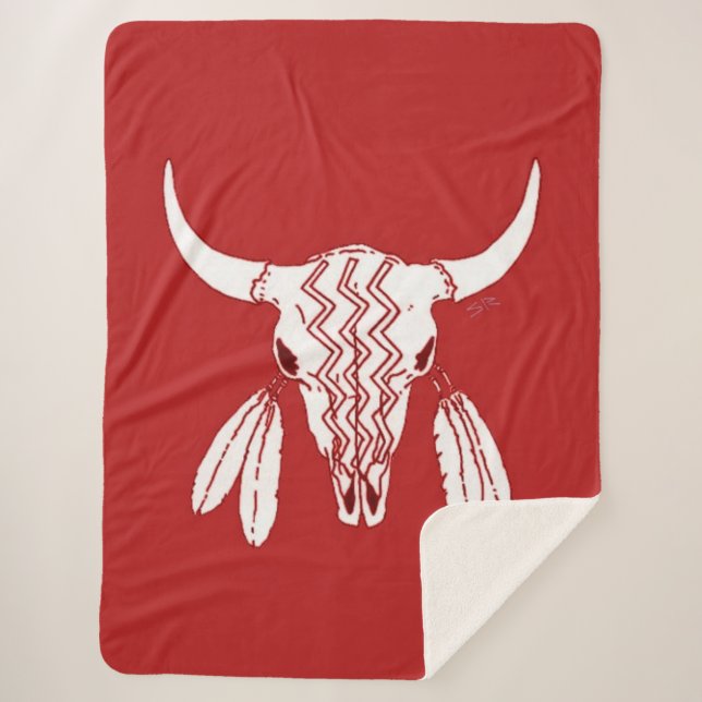 cobertor Red Ghost Dance Buffalo sherpa (Frente)