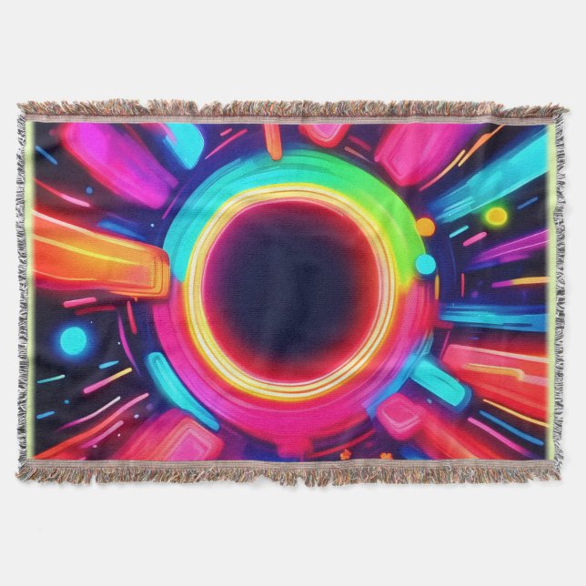 Cobertor Redemoinho de Neon de Luz Arte (Frente)