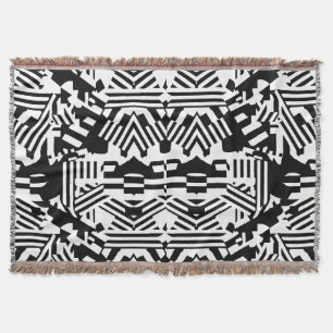 Cobertor Reflexões de abstrato: Linhas, Cubos e Monocromo