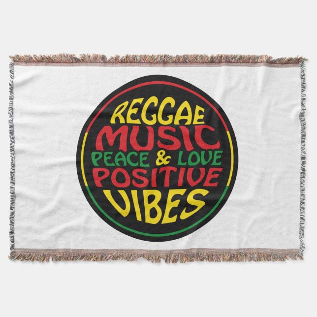 Cobertor Reggae Music com afirmações e citações positivas (Frente)